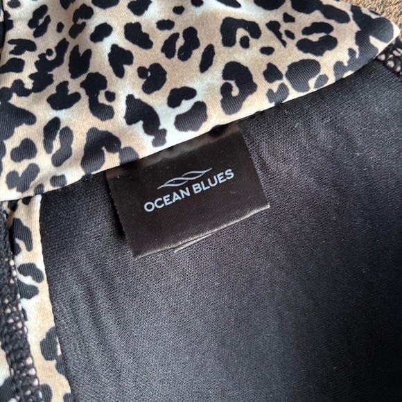 Ocean Blues Bikini Top Leopard Animal Print Bandeau Molded Cups Women's Size S - Picture 4 of 4